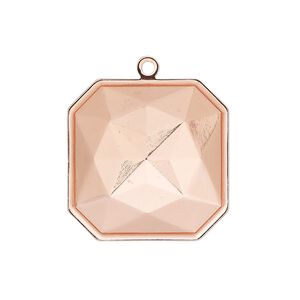 Drop, Almost Instant Jewelry®, copper-plated brass, 25mm square with 23mm square setting. Sold per pkg of 2.