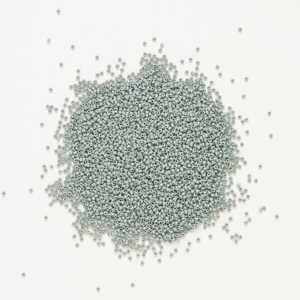 Seed bead, Preciosa Ornela Czech glass, 1pkg500g, 2.0-2.2mm rocaille, opaque matte terra dyed whispering grey chalkwhite (06444) image number 1