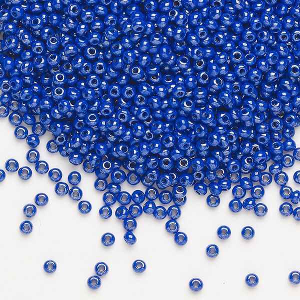Seed bead, Preciosa Ornela Czech glass, pkg/500g, #11 rocaille, opaque luster blue, (38060). image number 0