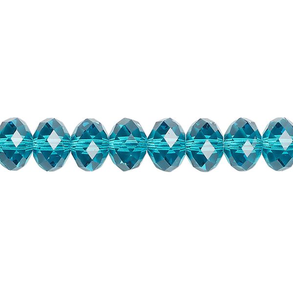 Bead 12pk blue zircon, Crystal Passions® 8x6mm rondelle 5040 image number 0