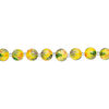 Bead, glass 1pkg8, multicolored, 14mm round with hand-painted flower. image number 1