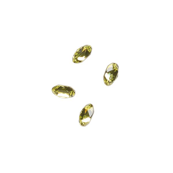 Fancy stone 4pk citrus green foil back, Crystal Passions® 6x4mm oval 4120 image number 0