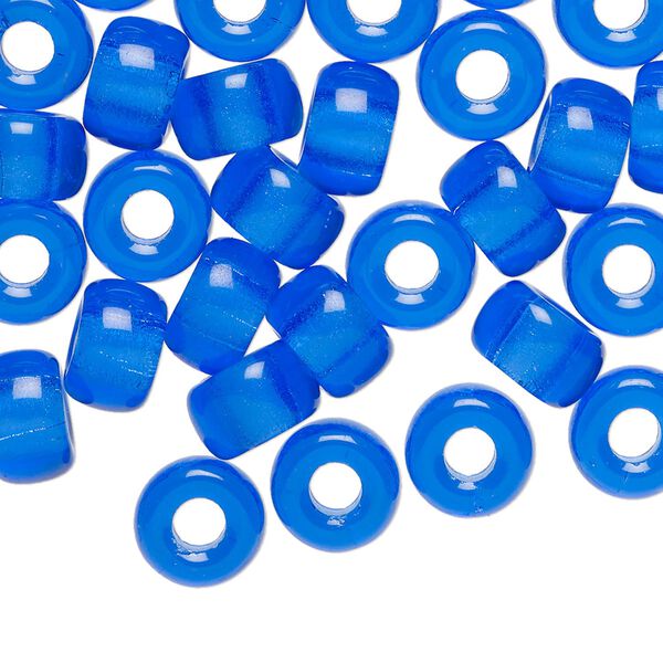 Bead, Czech pressed glass 1pkg60, light cobalt, 9x6mm crow. image number 0