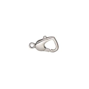 Clasp lobster claw 1pkg2, 12x8mm, stainless steel 1-strand