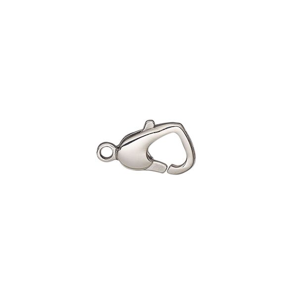 Clasp, lobster claw, stainless steel, 12x8mm. Sold per pkg of 2. image number 0