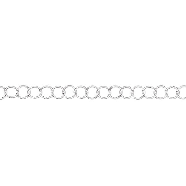 Chain, sterling silver, 3.5mm round cable. Sold per 25-foot spool. image number 0