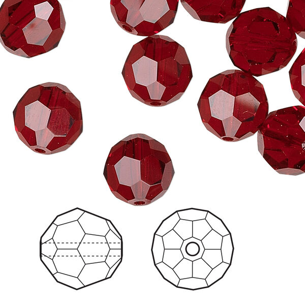 Bead 144pk Siam, Swarovski® 10mm round 5000 image number 0