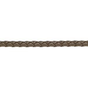 Bolo cord, leatherette, brown, 3mm braided round. Sold per 5-yard section.