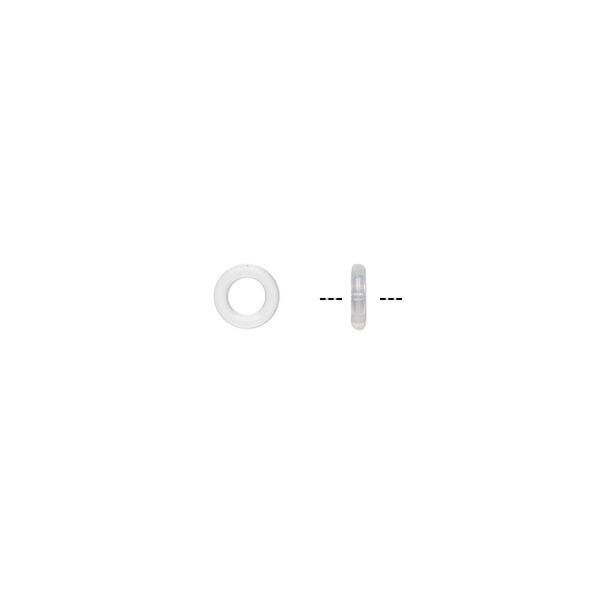 Component, silicone, transparent clear, 4.8-5mm round. Sold per pkg of 500. image number 0