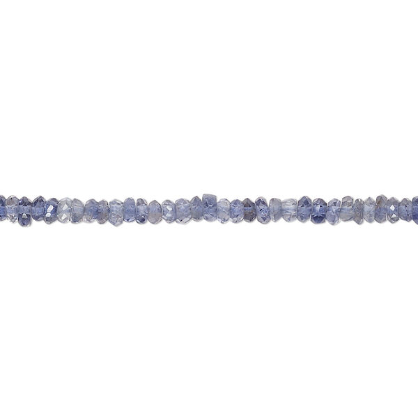 Bead, iolite (natural), 3x1mm hand-cut faceted rondelle and saucer, C grade, Mohs hardness 7 to 7-1/2. Sold per 13-inch strand, approximately 190 beads. image number 0