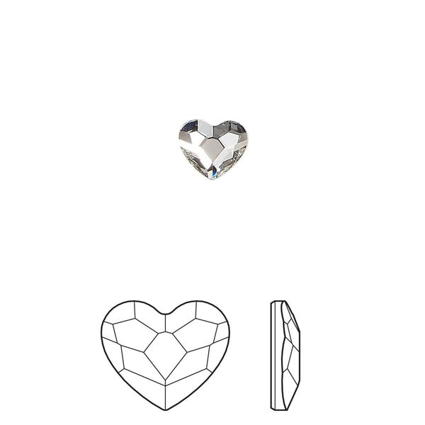 Flat back 720pk crystal foil back, Swarovski® 3.6mm heart 2808 image number 0