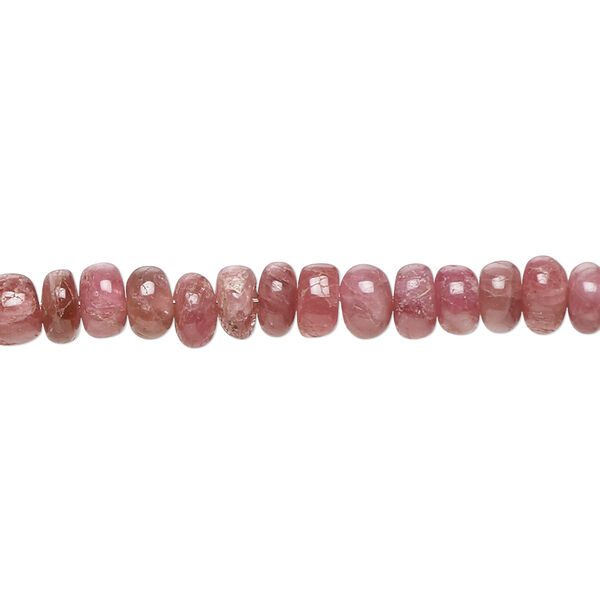 Pink tourmaline 1pkg1, hand-cut rondelle bead natural C+ grade, 8 inch 5x2mm-6x4mm image number 0