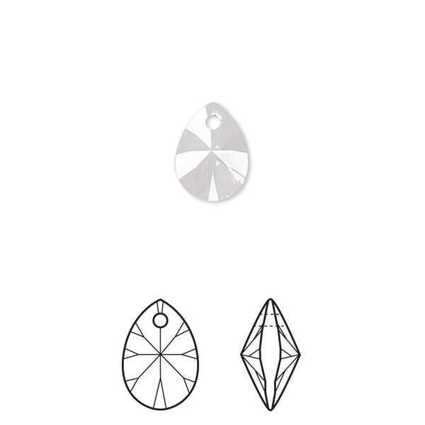 Drop 6pk crystal, Crystal Passions® 10x7mm pendant mini pear 6128 image number 0