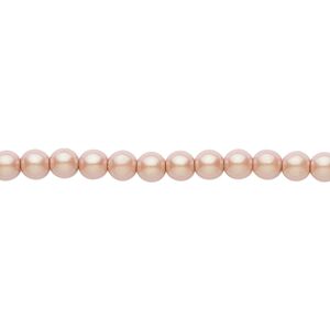 Bead, Czech pearl-coated glass druk, opaque iridescent pink, 4mm round. Sold per 15-1/2" to 16" strand.