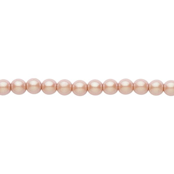 Bead, Czech pearl-coated glass druk, opaque iridescent pink, 4mm round. Sold per 15-1/2" to 16" strand. image number 0