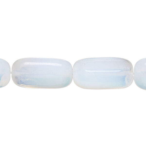 Sea "opal" glass 1pkg1, beveled rectangle bead 15 inch 18x11mm image number 0