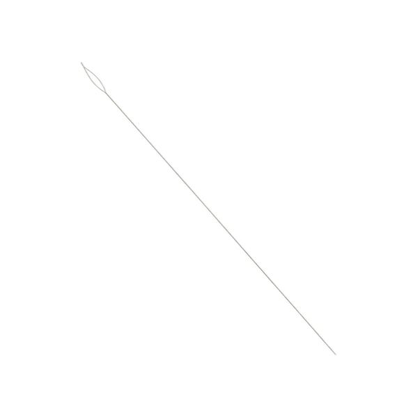 Needle, Beadalon®, stainless steel, pkg/4, 5 inches, extra fine, 0.24mm width, collapsible-eye twisted wire. image number 0