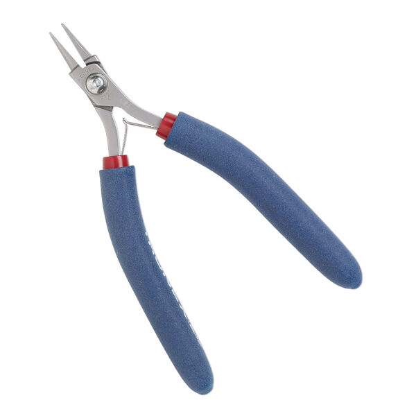 Pliers, Tronex®, P723 short needle-nose, steel and rubber, red and blue, 5-9/10 inches. Sold individually. image number 0
