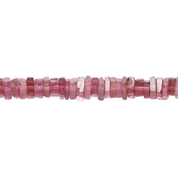 Bead, garnet (natural), 4x1mm-6x2mm hand-cut square rondelle, B grade, Mohs hardness 7 to 7-1/2. Sold per 8-inch strand, approximately 95-150 beads. image number 0