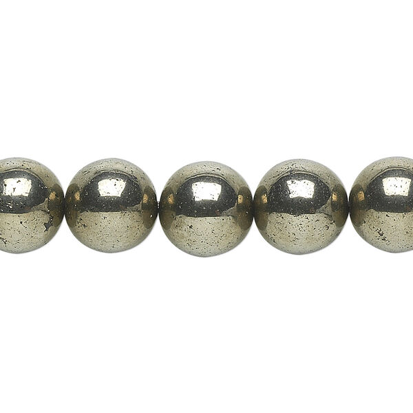 Pyrite 1pkg1, round bead B grade, 15.5-16 inch 10mm image number 0