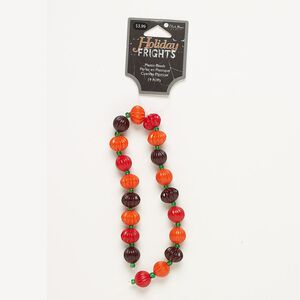 Bead, acrylic and glass, multicolored, (9) 12mm corrugated round and (10) 14x11mm corrugated saucer. Sold per pkg of 19.