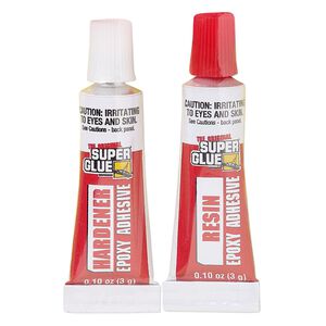 Adhesive, Super Glue®, 2-part epoxy, pkg/0.21-ounce, light yellow.