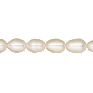 Pearl 1pkg1 freshwater, rice natural peach, 15.5-16 inch 6-7mm cultured