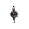 Bead, lampworked glass, opaque black / red / blue, 25x13mm bat. Sold individually. image number 1