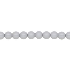 Pearl 50pk ceramic grey, Preciosa Czech crystal 5mm round