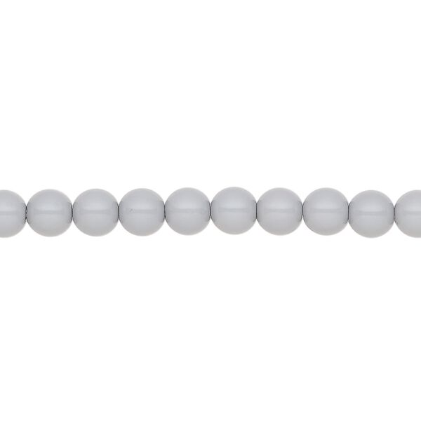 Pearl 50pk ceramic grey, Preciosa Czech crystal 5mm round image number 0