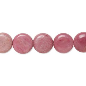 Rhodonite 1pkg1, flat round bead natural 8 inch 11mm