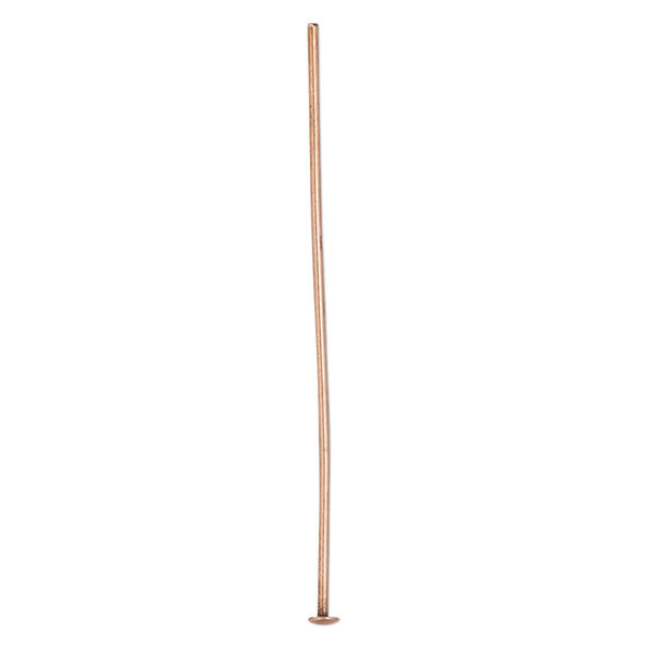 Head pin, antique copper-plated brass, 1-1/2 inches, 21 gauge. Sold per pkg of 100. image number 0
