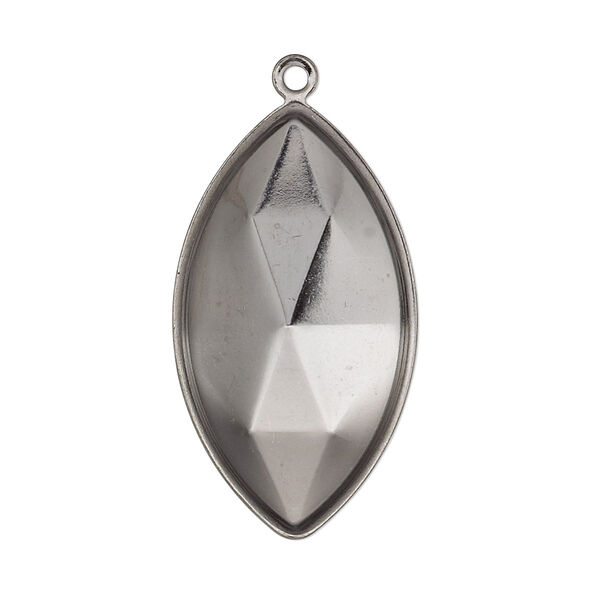 Focal, Almost Instant Jewelry®, gunmetal-plated brass, 34x19mm marquise with 32x17mm marquise setting. Sold per pkg of 2. image number 0