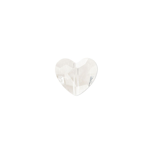 Bead 2pk crystal clear, Celestial Crystal® 12x10mm heart image number 0