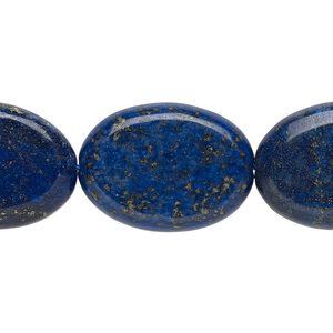 Lapis lazuli 1pkg1, flat oval bead 15 inch 25x18mm-26x19mm