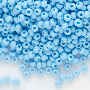 Seed bead, Preciosa Ornela Czech glass, pkg/50g, #8 rocaille, opaque matte sky blue, (63020).