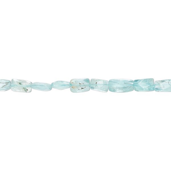 Bead, apatite (natural), 4x3mm-7x4mm hand-cut faceted rectangle, C grade, Mohs hardness 5. Sold per 13-inch strand. image number 0