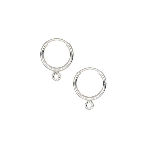 Earring hoop 1pkg2 sterling silver, 10mm / endless / closed loop, 21 gauge 1 pair image number 0