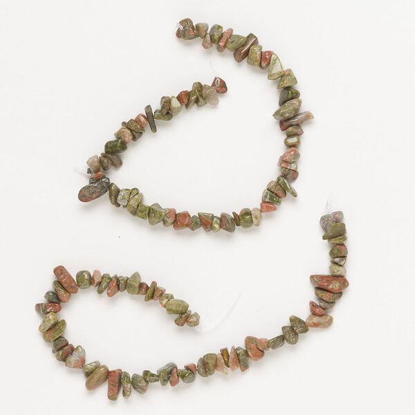 Unakite 1pkg1, chip bead natural 15.5-16 inch small to large image number 0