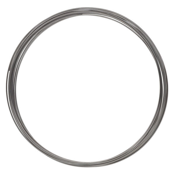 Memory wire, gunmetal-plated high carbon steel, 3-5/8 inch necklace, 0.7mm thick. Sold per pkg of 12 loops. image number 0