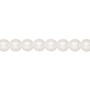 Pearl 25pk pearlescent white, Preciosa Czech crystal 6mm round