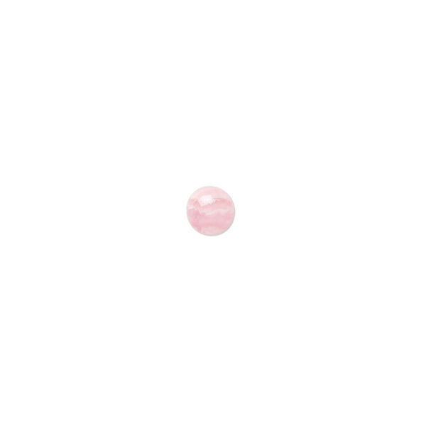Cabochon, rhodochrosite (natural), 4mm calibrated round, B grade, Mohs hardness 3-1/2 to 4-1/2. Sold per pkg of 4. image number 0