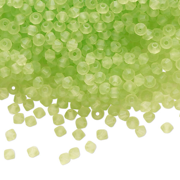 Bead 48pk limecicle matte, Preciosa Czech crystal 3mm bicone image number 0