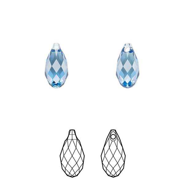 Briolette 144pk ice blue, Swarovski® ReCreated™ 11x5.5mm pendant drop 6010 image number 0