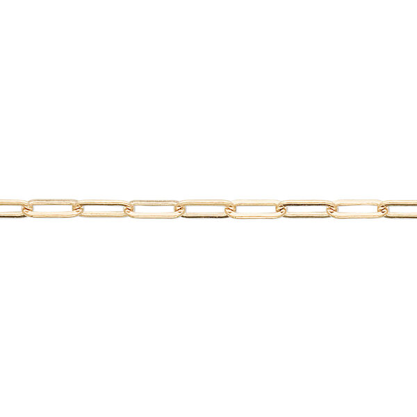 Chain, 14Kt gold-filled, 2.5mm flat oval cable. Sold per pkg of 5 feet. image number 0
