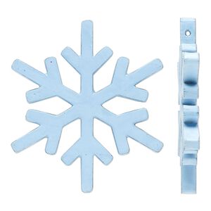 Focal, painted mango wood, sky blue, 57x50mm side-drilled snowflake. Sold per pkg of 2.