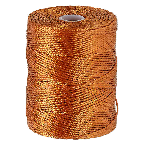 Thread, C-Lon®, nylon, copper, 0.5mm diameter. Sold per 92-yard spool. image number 0
