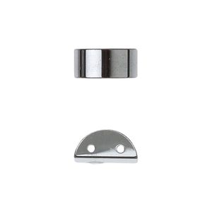 Hemalyke™ 1pkg50, flat half round 2-hole bead 13x6mm