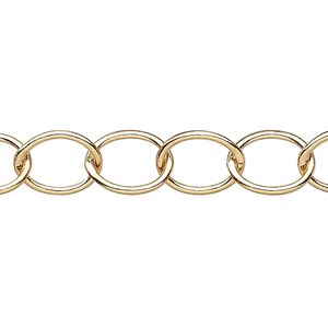 Chain 1pkg1 14Kt gold-filled cable, 9mm, 5 foot unfinished