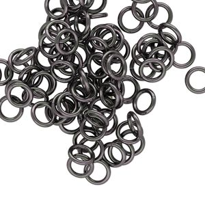 Jump ring, anodized aluminum, gunmetal, 6mm round, 4.2mm inside diameter, 18 gauge. Sold per pkg of 100.